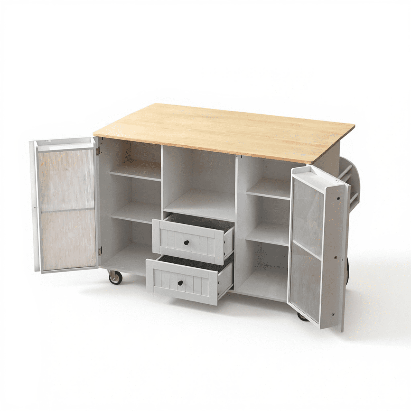 Homy Casa Multi-Purpose Rolling Utility Cart with Drawers, Adjustable Shelves, and Towel Rack
