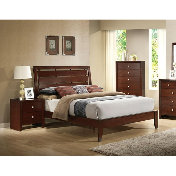 Contemporary Brown Cherry Eastern King Bed Set 5PCS by Acme Ilana 20397EK-5pcs