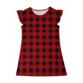 thumbnail image 4 of Girls Dresses Summer Size 4-14 Cute Ruffle Sleeveless Crewneck Sundresses Teens Juniors Plaid Printed Pullover Beach Midi Dress, 4 of 7