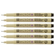 6 Packs: 6 ct. (36 total) Pigma Micron 08 Fine Line Black Pens