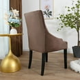 thumbnail image 3 of Chair Cover Velvet Chair Slipcovers Removable Washable Soft Dining Chair Protector Cover Coffee Color, 3 of 8