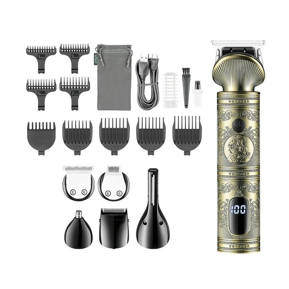 Retro Engraving All Metal Hair Clipper LED Display Fast Cutting Shaving Haircut Professional Styling