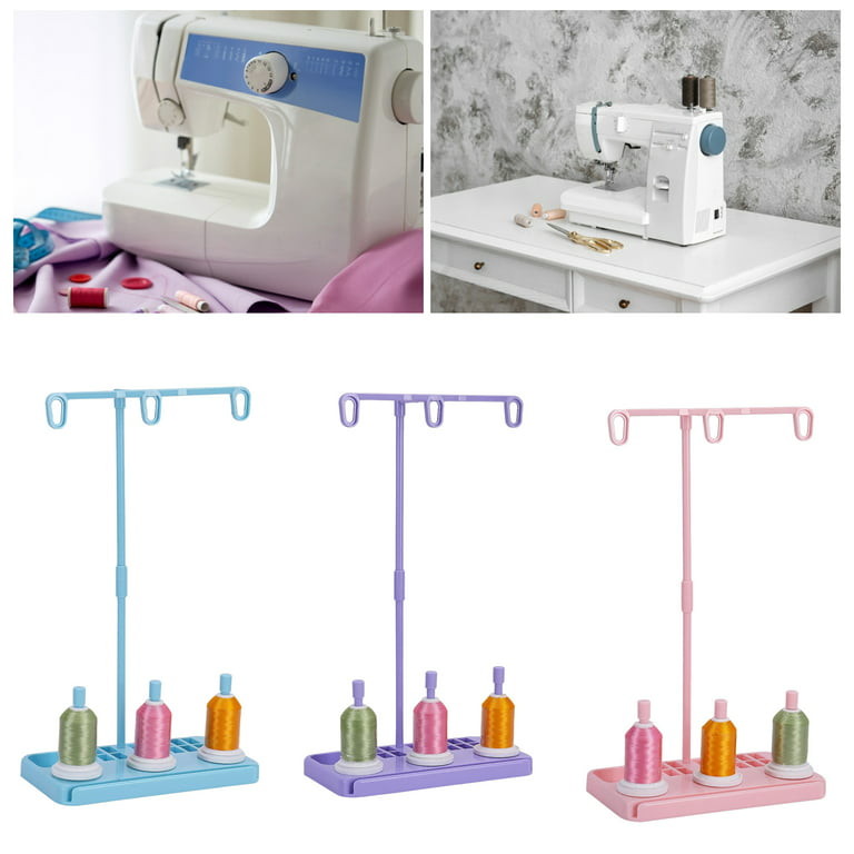 Thread Stand 3 Spools Holder for Domestic Embroidery and Sewing Machines Thread  Spool Holder Stand Home-Base light purple