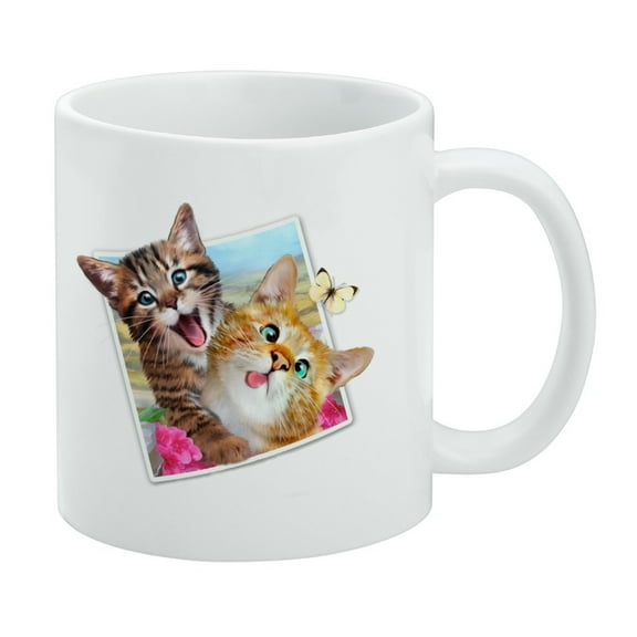 Kittens Selfie Picture White Mug