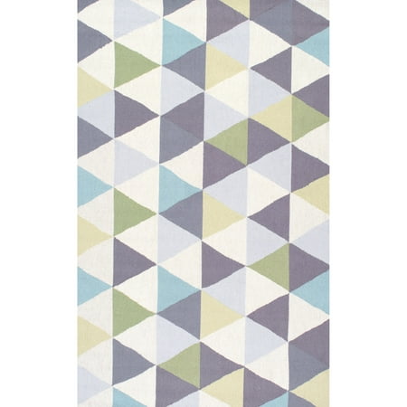 nuLOOM Bianca Triangles Wool Area Rug, 9' 6" x 13' 6", Green