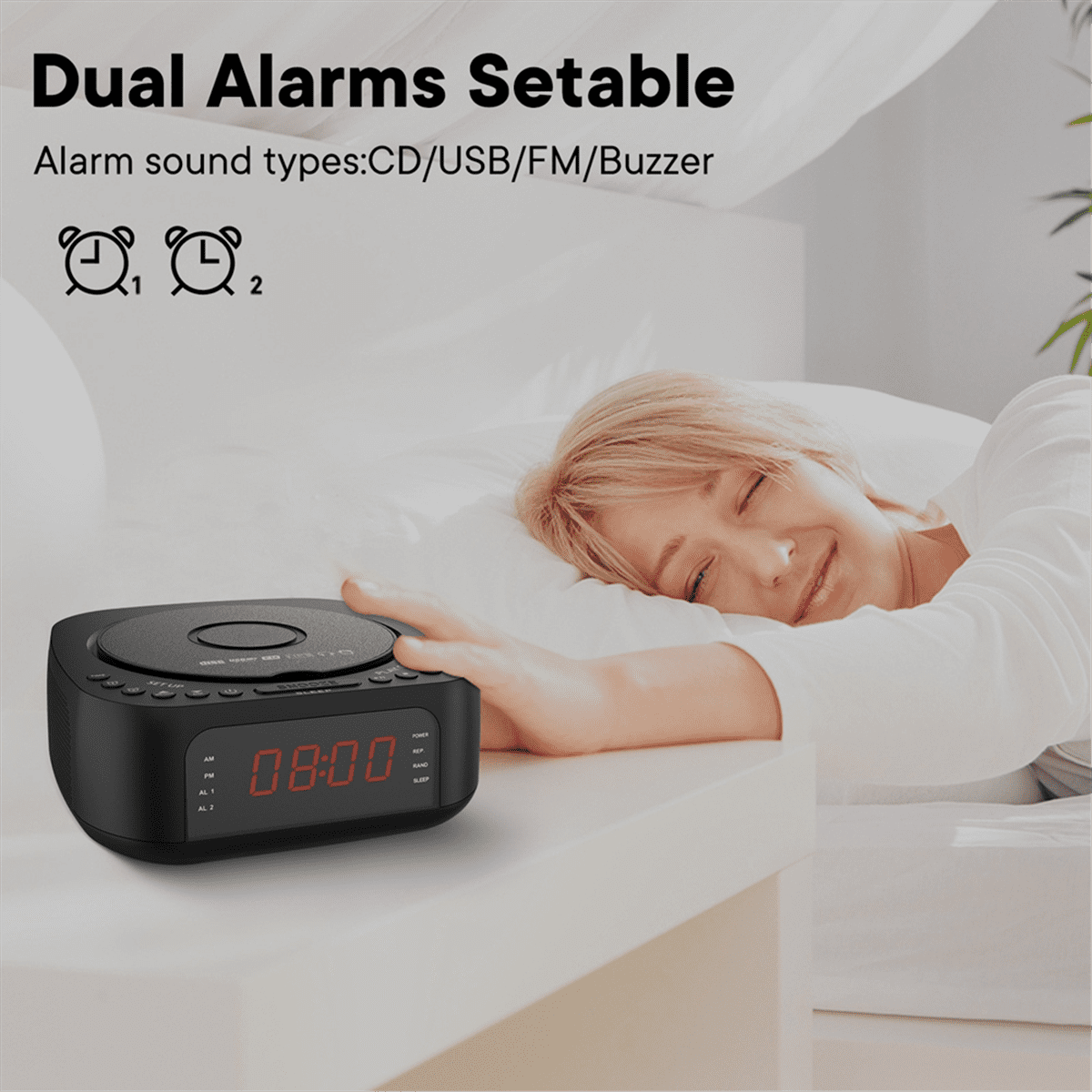 Protable DVD Player VCD Player FM Alarm Clock Radio Bluetooth Speaker Music Player Home CD Player US Plug