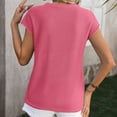 thumbnail image 4 of GigrtiJin Women's Summer Tops Short Sleeves Crew Neck Solid Color T-Shirt Basic Loose Comfy Going out Blouses, 4 of 5