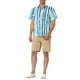 thumbnail image 2 of CAMISA HAWAIANA DE HOMBRES CON RAYAS Y MANGAS CORTAS, BOTONES, ESTAMPADO, AZUL VERDE, 2 of 6