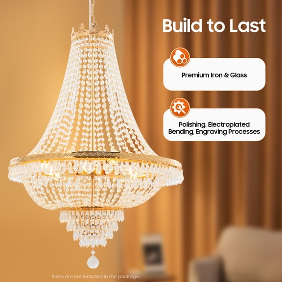 Vintage French Empire Chandelier Luxury Large Foyer Crystal Ceiling Light Height