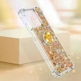 thumbnail image 3 of Glitter Case for Xiaomi Redmi 10C, Bling Sparkle Floating Liquid Soft TPU Cushion Fashion Girly Women Girls Clear with Ring Holder Phone Cover for Xiaomi Redmi 10C  Gold, 3 of 12