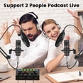 thumbnail image 2 of Paquete de equipos de podcast Brvomussy para 2 personas con interfaz de audio, 2 of 7