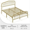 thumbnail image 5 of Yaheetech Metal Bed with Arched Headboard and Footboard, Antique Gold, Queen, 5 of 7