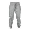 thumbnail image 1 of MAWCLOS Men Trousers Drawstring Jogger Pants Elastic Waist Bottoms Slim Fit Exercise Tapered Sweatpants Gray M, 1 of 2