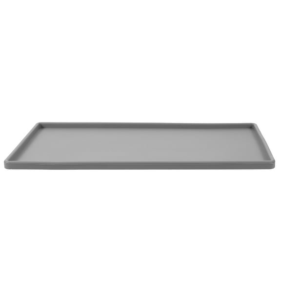 Amosfun Silicone Bathroom Vanity Tray Grey Large Capacity Tray for Countertop Organization