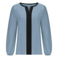 thumbnail image 5 of ZyeKqe Blouses for Women Dressy Casual Long Sleeve Work Shirts Casual V Neck Loose Office Top, 5 of 8