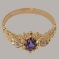 thumbnail image 4 of LBG British Made 14k Rose Gold Natural Amethyst & Cultured Pearl Womens Promise Ring - 33 size options - Size 9.5, 4 of 7