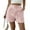 Pink, variant on Women's Fashion Jean Shorts with Mid-Rise Elastic Waist and Straight Leg, Embroidered Lace Detail Shorts for Ladies Chic Style, Perfect for Casual Outings and Comfortable Daily Wear,Pink M
