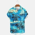 thumbnail image 2 of AHTJRT Men’s Button Down Hawaiian Shirt with Monstera Leaf Marbling Short Sleeve Casual Resort Shirt Multicolor M, 2 of 3