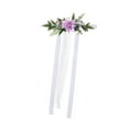 thumbnail image 3 of Flor de la silla de boda, flores artificiales, accesorio de fotografía, decoración de la silla del pasillo de boda Disposición floral Púrpura, 3 of 8