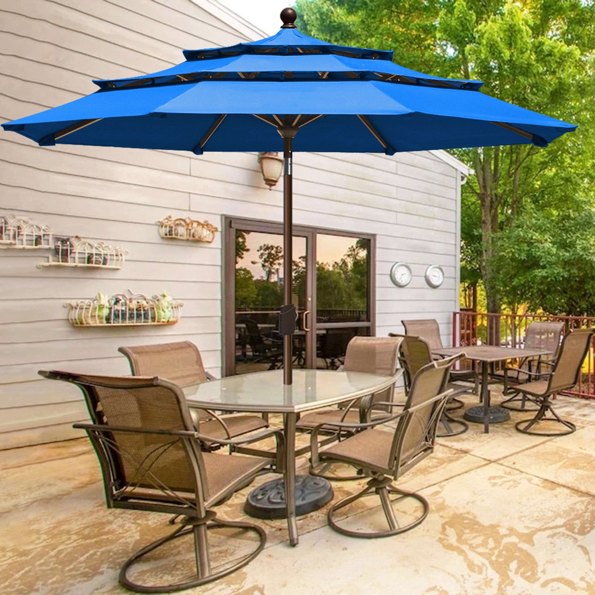 EliteShade 9ft Vented 3-Tier Royal Umbrella