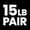 l) 15lb (Pair), variant on Synergee Rubber Encased Hex Dumbbells with Chrome Handle. All Purpose Weights for Strength & Conditioning Training. Available Size From 2.5 lbs to 50 lbs.