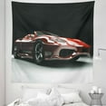thumbnail image 1 of Cars Tapestry, Automotive Industry Theme Powerful Engine Fast Technology Prestige Performance, Fabric Wall Hanging Decor for Bedroom Living Room Dorm, 5 Sizes, Red Black White, by Ambesonne, 1 of 1
