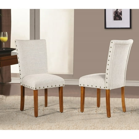 Roundhill Elliya Fabric With Nailheads Parsons Chairs Set Of 2