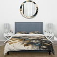 thumbnail image 3 of Designart "Black and Gold Camellias in Bouquet I" Floral & Botanical Bedding Covert Set - Camellia Black Floral Bed Set With 2 Shams, 3 of 6