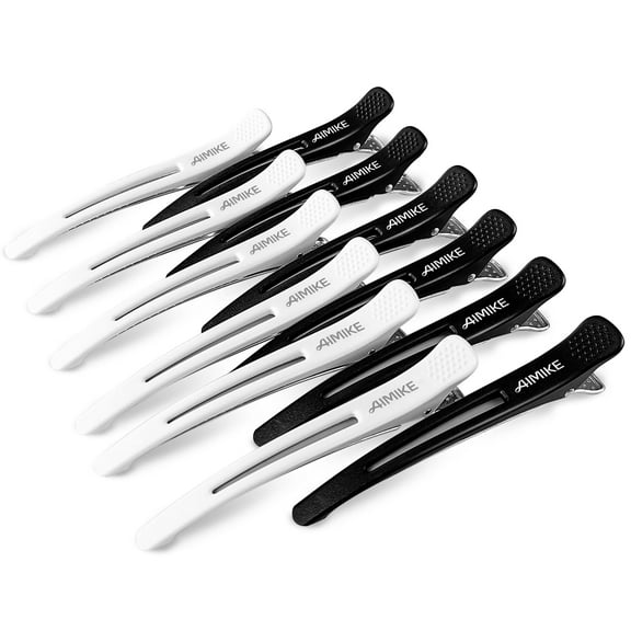 Hair Styling and Sectioning Accessories - 12 Pack Non-Slip Silicone Hair Clips for Thick and Thin Hair, Professional Salon Quality