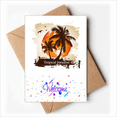 thumbnail image 1 of Beach Coconut Tree Pattern Illustration Welcome Back Greeting Cards Envelopes Blank, 1 of 3