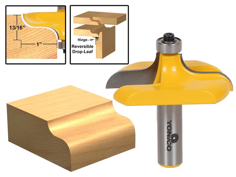 Yonico 13322 9/16-Inch 3 Bit Edge Forming Router Bit Set 1/2-Inch Shank 