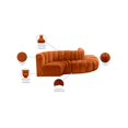 thumbnail image 2 of Meridian Furniture Arc Cognac Velvet Modular Sectional, 2 of 11
