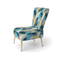 thumbnail image 3 of Designart « Modern Turquoise Ikat Melody » Fauteuil d'Appoint Rembourré Abstrait Turquoise - Fauteuil Moderne pour Salon, 3 of 7
