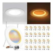 Sunco 24 Pack 6 Inch Recessed Light with Night Light, LED Can Lights Retrofit Lighting, 1000 LM, 12W, Selectable CCT 2700K/3000K/4000K/5000K/6000K, Dimmable, Damp Rated ETL