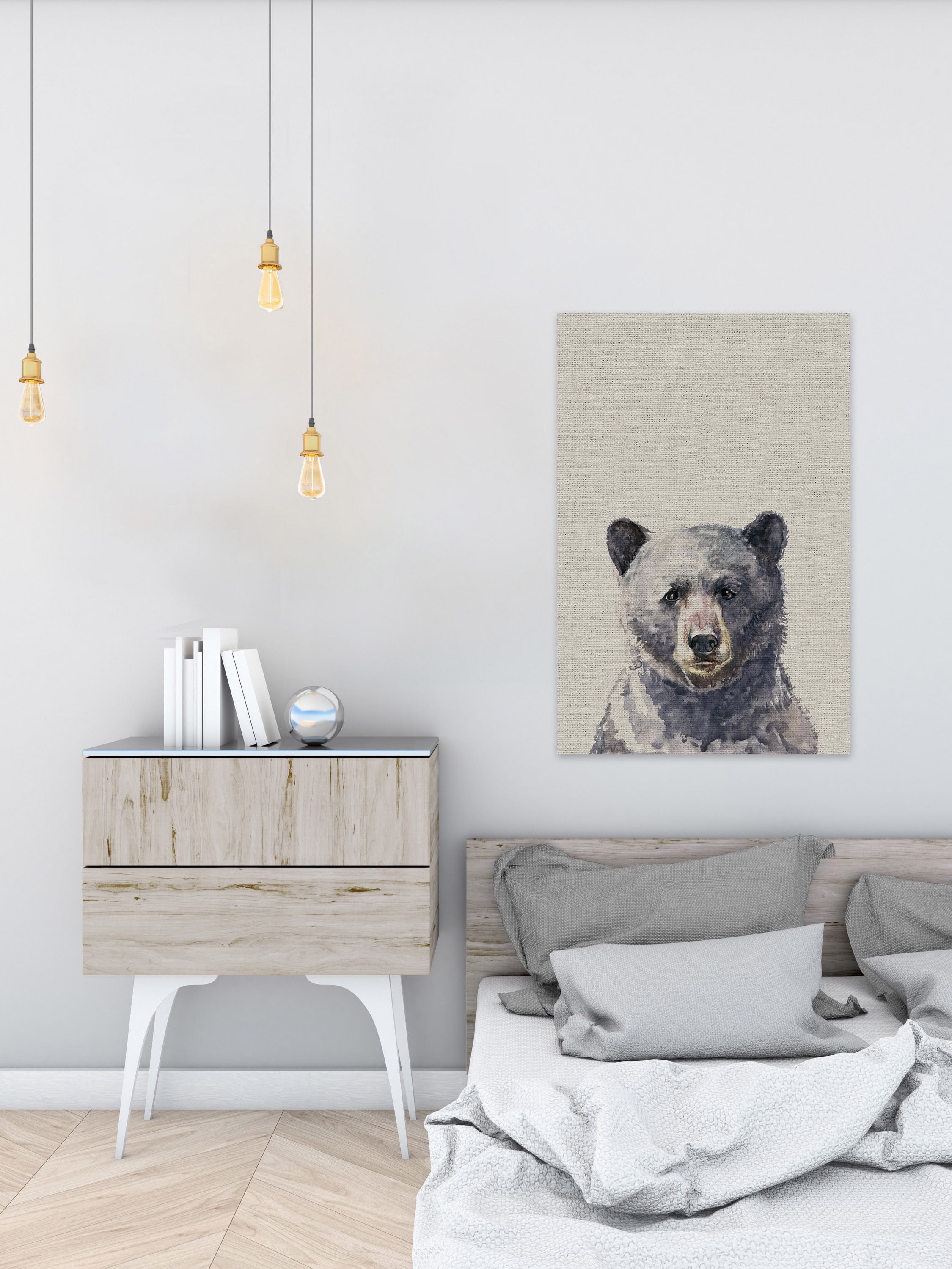 Grumpy Big Bear Painting Print on Wrapped Canvas