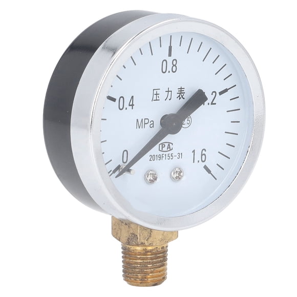 Pressure Gauge 1/4 Npt , Shockproof High Hardness Vacuum Pressure Gauge Stainless Steel Housing For Water Pressure For Air Pressure 0 To 1.6Mpa,0 To 2.5Mpa