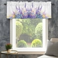 thumbnail image 4 of Spring Flowers Valances for Windows Idyllic Purple Lavender Rod Pocket Curtain Valance Window Treatment Short Curtains for Kitchen Living Room, 60"x14", 4 of 9