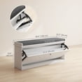 thumbnail image 3 of HOMCOM Banc à Chaussures avec Tiroir Rabattable, Coussin, 10 Paires pour Entrée Blanc, 3 of 10