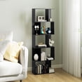 thumbnail image 2 of HOMCOM Geometric Bookcase, 5-Tier S Shaped Bookshelf, Black, 2 of 10