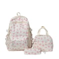thumbnail image 2 of UJNDER Fashion Lightweight Bow Print Backpack 3 Piece Set for Daily Travel School and Casual Use Versatile Stylish Daypack,White,Mid, 2 of 8