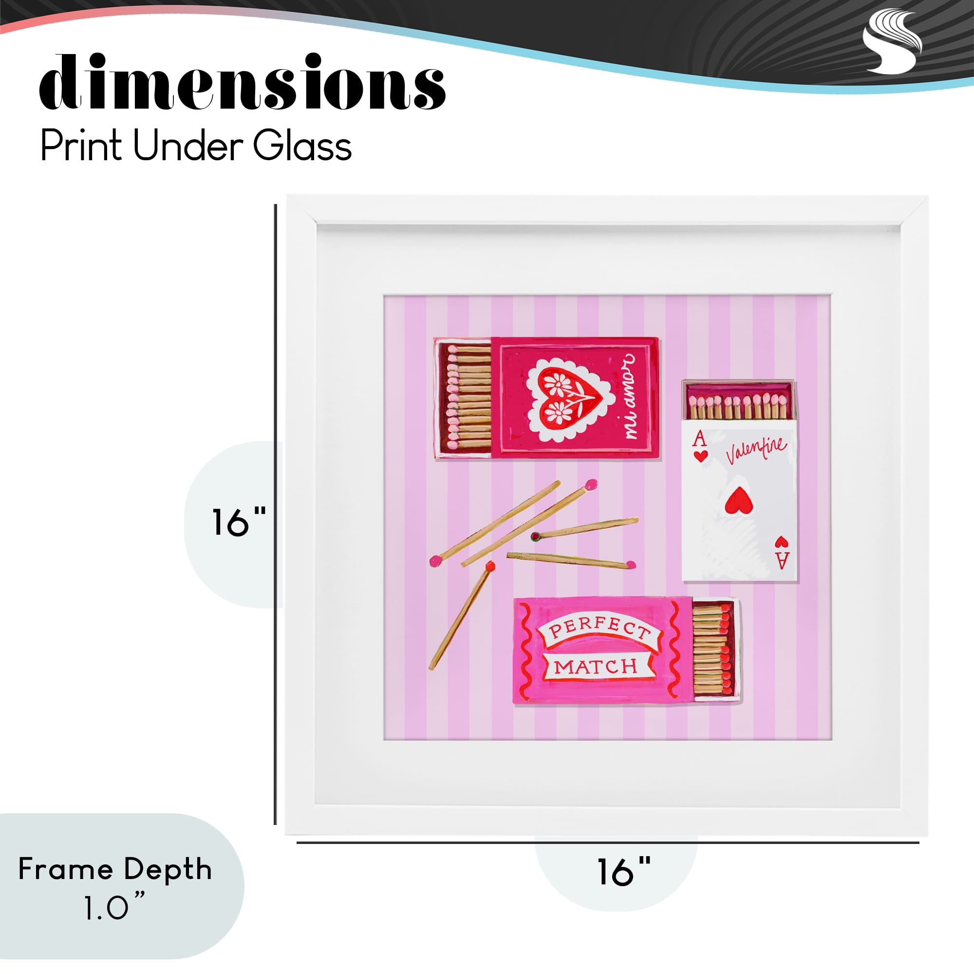 Stupell Industries Romantic Valentine's Matchboxes White Framed Print Under Glass, design by Rachael Reese