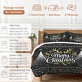 thumbnail image 6 of Merry Christmas Bedding Duvet Cover Set Full Size 4 Pieces Snowflakes Antlers Flower Winter Black Bedding Set with Zipper Closure, 1 Comforter Cover 86x86 Inches 1 Flat Sheet & 2 Pillow Cases, 6 of 7