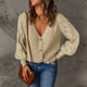 thumbnail image 3 of Gibobby Sueter para mujer Suéter de punto de manga larga para mujer cárdigan abierto con botones ropa exterior suelta(Beige,CH), 3 of 5