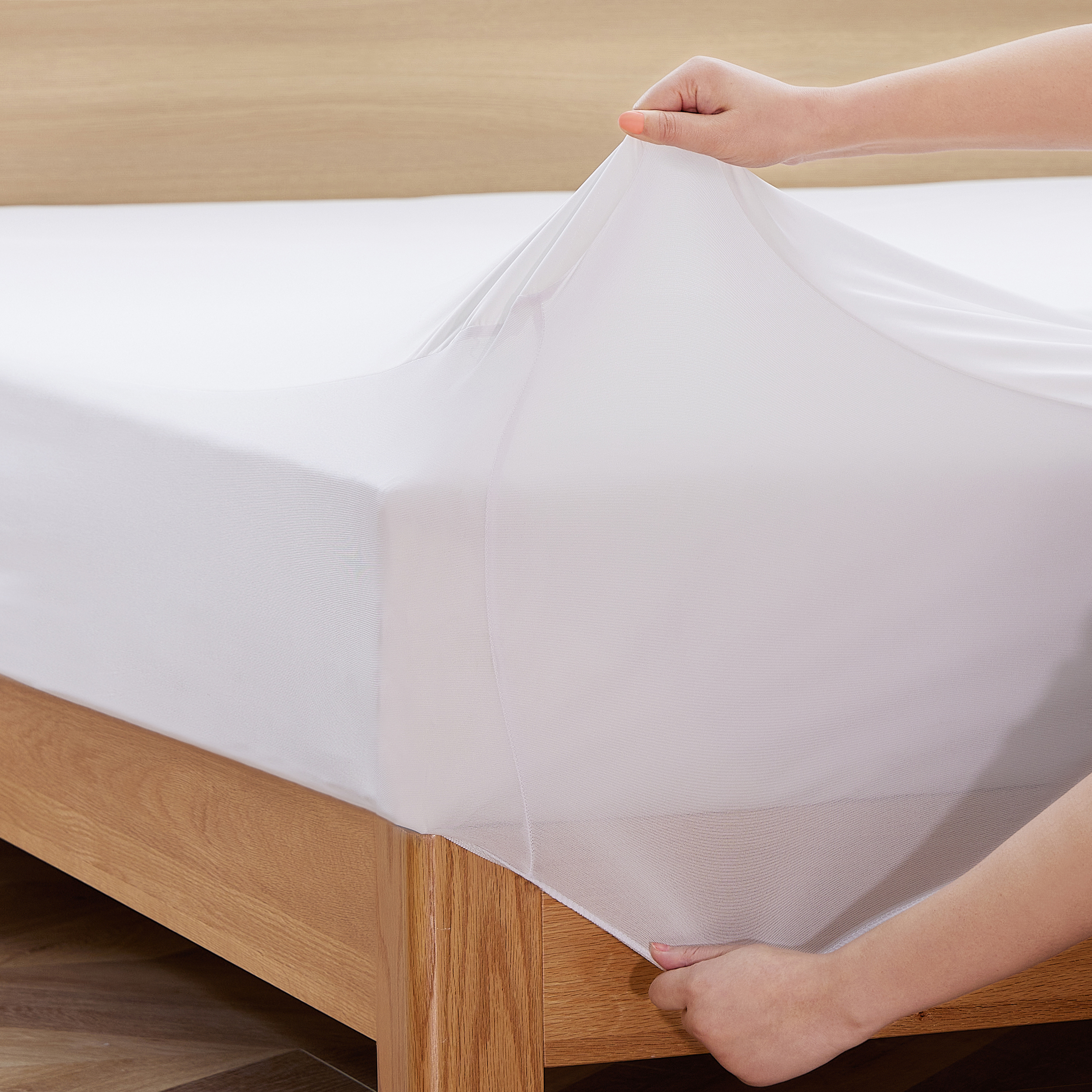 Mainstays Cooling Waterproof Fitted Mattress Protector, Queen photo 5