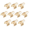 thumbnail image 1 of 200Pack Fold Over Cord Ends, 5x7.5mm Terminators Crimp End Tips for Leather Ribbon, Champagne, 1 of 7