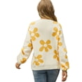 thumbnail image 3 of xiaxaixu Chandails Papillon pour Femmes Manches Longues Col Rond Épaules Tombantes Coupe Ample Pull Tricoté, 3 of 9