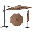 thumbnail image 1 of Costway Parasol Déporté de Patio 10 Pi avec Rotation à 360°, Inclinaison Facile, 8 Baleines Brun, 1 of 10