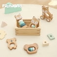 thumbnail image 2 of Freniland Wooden Montessori Toys, 5-Piece Wooden Baby Toy, Koala Baby Rattle, Fox Stacking Ring, Little Fox Push And Pull Toys,Koala Holding Toy, 2 of 10