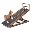thumbnail image 3 of MOPHOTO Wood Dog Ramp, Non-slip Rubber Mat High Traction Ramp,5 Level Adjustable Folding Pet Ramp for Middle Bed, Couch,Great for Small & Large Old Dogs & Cats,Supports up to 200 lbs, 45"L x 18"W, 3 of 8