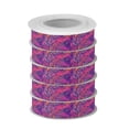 thumbnail image 2 of 5 Rolls Christmas Ribbon 1.5 inch Wide Decorative Ribbon for Gift Wrapping and Holiday Decorations Neon Pink Wavy Lines, 2 of 7